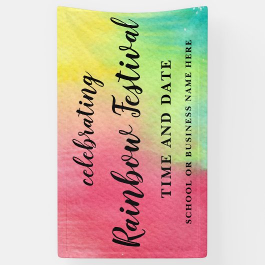 Rainboogkleur Pride Aangepast gedrukte decor banne Spandoek (Verticaal)