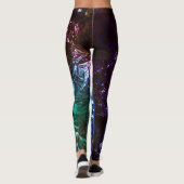 Rainboogkleur Verpletterde Folie Effect Grafische Leggings (Achterkant)