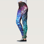 Rainboogkleur Verpletterde Folie Effect Grafische Leggings (Links)