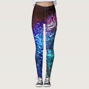 Rainboogkleur Verpletterde Folie Effect Grafische  Leggings