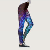 Rainboogkleur Verpletterde Folie Effect Grafische Leggings (Rechts)