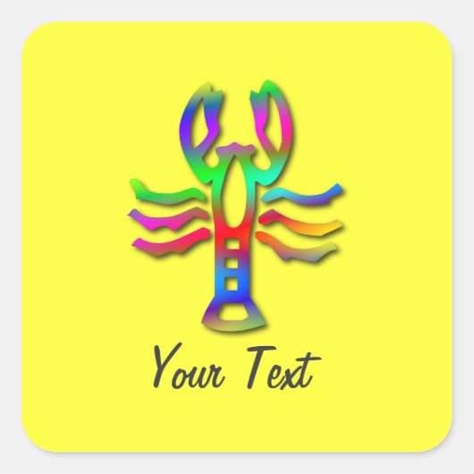 Rainboogkleur voor Zodiac Star-teken tegen kanker Vierkante Sticker (Voorkant)