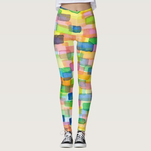 Rainboogkleurbakkerpatroon Leggings (Voorkant)