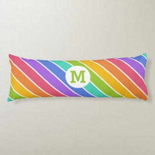 Rainboogkleuren, aangepast monogram lichaamskussen