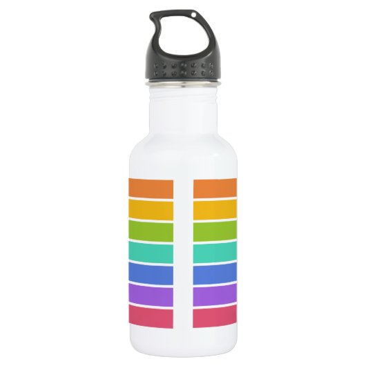Rainboogkleuren, aangepast waterfles  (Achterkant)