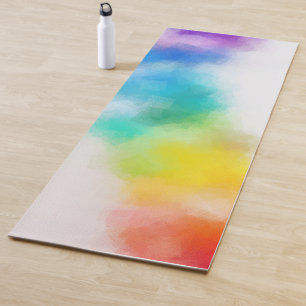 Rainboogkleuren Abstract Kunstblauw Paars Geel Yogamat