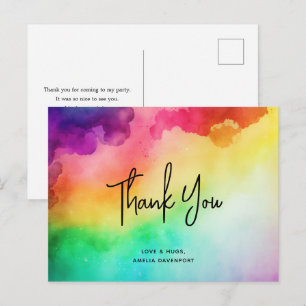 Rainboogkleuren Abstract ontwerp - Hartelijk dank Briefkaart
