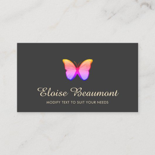 Rainboogkleuren Butterfly Natuur Visitekaartje (Voorkant)