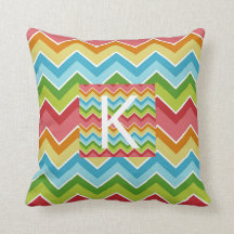 Rainboogkleuren chevron-patroon Monogram