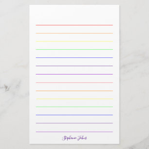 Rainboogkleuren Colorful  Cute Monogrammen Naam Briefpapier