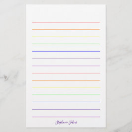 Rainboogkleuren Colorful  Cute Monogrammen Naam Briefpapier