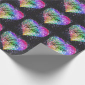 Rainboogkleuren die glitter hardeschok veroorzaken cadeaupapier (Hoek)