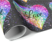 Rainboogkleuren die glitter hardeschok veroorzaken cadeaupapier (Rol Hoek)