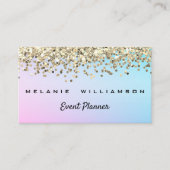 Rainboogkleuren en Glitter Event Planner Visitekaartje (Voorkant)
