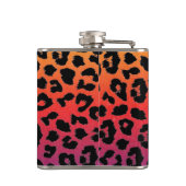 Rainboogkleuren Fantasy Leopard Print Patroon Heupfles (Achterkant)