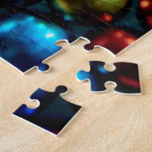 Rainboogkleuren geometrische cirkels uitdagend legpuzzel (Zijkant)