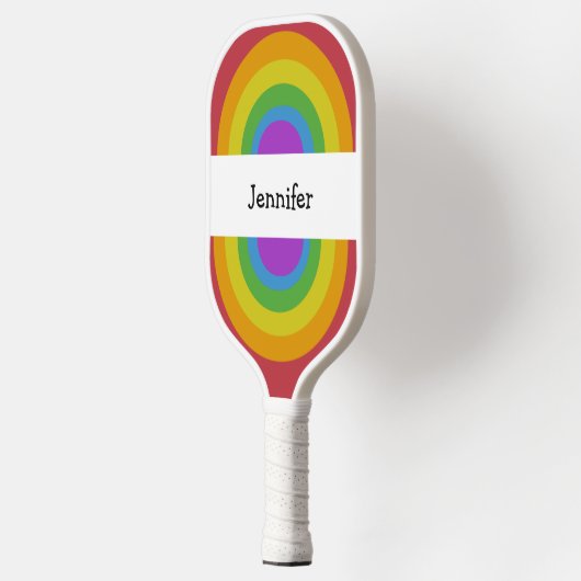 Rainboogkleuren, gepersonaliseerd pickleball paddle (Links)