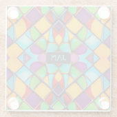 Rainboogkleuren Glazen schilderen met aangepaste i Glazen Onderzetter (Achterkant)