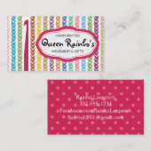 Rainboogkleuren haakhaakwerk visitekaartje (Voorkant / Achterkant)