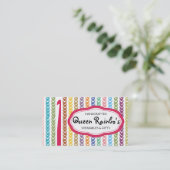 Rainboogkleuren haakhaakwerk visitekaartje (Staand voorkant)