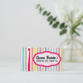 Rainboogkleuren haakhaakwerk visitekaartje (Staand voorkant)