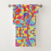 Rainboogkleuren Handtekening Crayon Doodle Pattern Bad Handdoek (Insitu)