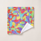 Rainboogkleuren Handtekening Crayon Doodle Pattern Bad Handdoek (Wasdoekje)