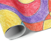 Rainboogkleuren Handtekening Crayon Doodle Pattern Cadeaupapier (Rol Hoek)