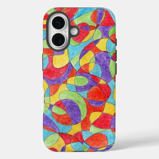Rainboogkleuren Handtekening Crayon Doodle Pattern Case-Mate iPhone Case (Achterkant)