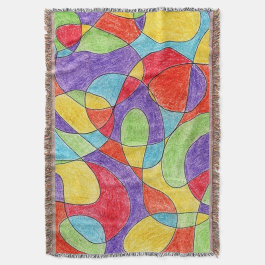 Rainboogkleuren Handtekening Crayon Doodle Pattern Deken (Voorkant Verticaal)