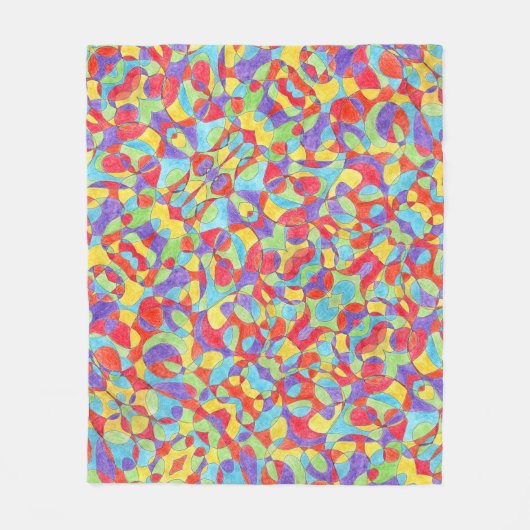 Rainboogkleuren Handtekening Crayon Doodle Pattern Fleece Deken (Voorkant)
