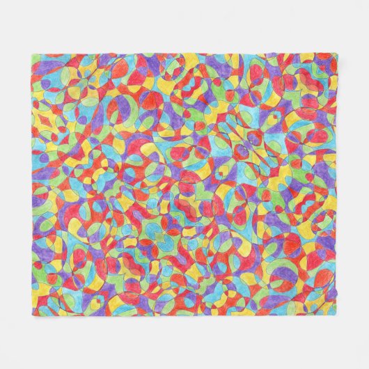 Rainboogkleuren Handtekening Crayon Doodle Pattern Fleece Deken (Voorkant (Horizontaal))