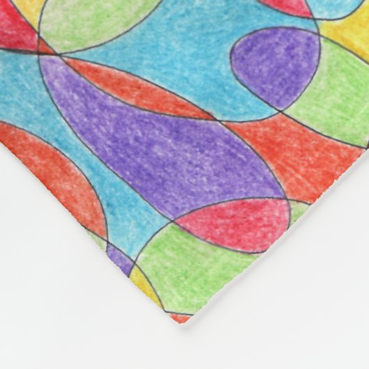 Rainboogkleuren Handtekening Crayon Doodle Pattern Fleece Deken (Hoek)
