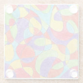 Rainboogkleuren Handtekening Crayon Doodle Pattern Glazen Onderzetter (Achterkant)