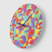 Rainboogkleuren Handtekening Crayon Doodle Pattern Grote Klok (Hoek)
