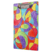 Rainboogkleuren Handtekening Crayon Doodle Pattern Klembord (Links)