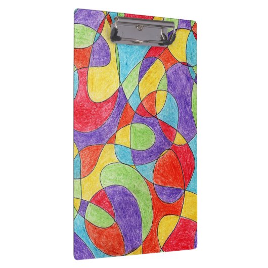 Rainboogkleuren Handtekening Crayon Doodle Pattern Klembord (Rechts)