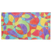 Rainboogkleuren Handtekening Crayon Doodle Pattern Kussensloop (Voorkant-Links)