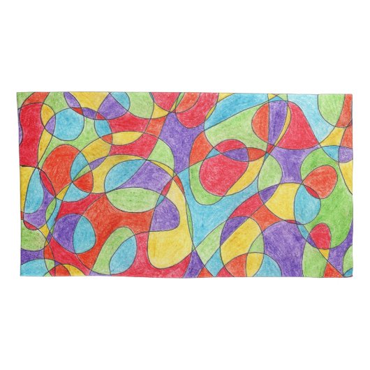 Rainboogkleuren Handtekening Crayon Doodle Pattern Kussensloop (Achterkant-Rechts)