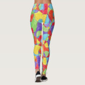 Rainboogkleuren Handtekening Crayon Doodle Pattern Leggings (Achterkant)
