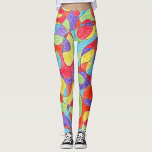 Rainboogkleuren Handtekening Crayon Doodle Pattern Leggings