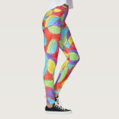 Rainboogkleuren Handtekening Crayon Doodle Pattern Leggings (Rechts)