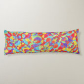 Rainboogkleuren Handtekening Crayon Doodle Pattern Lichaamskussen (Achterkant)