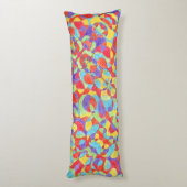 Rainboogkleuren Handtekening Crayon Doodle Pattern Lichaamskussen (Achterkant (Verticaal))