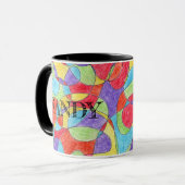 Rainboogkleuren Handtekening Crayon Doodle Pattern Mok (Voorkant links)