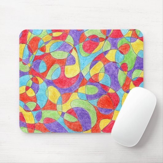 Rainboogkleuren Handtekening Crayon Doodle Pattern Muismat (Met muis)