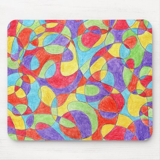 Rainboogkleuren Handtekening Crayon Doodle Pattern Muismat (Voorkant)