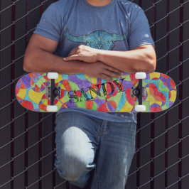 Rainboogkleuren Handtekening Crayon Doodle Pattern Persoonlijk Skateboard