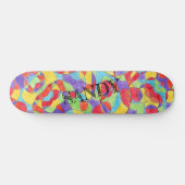 Rainboogkleuren Handtekening Crayon Doodle Pattern Persoonlijk Skateboard (Horizontaal)