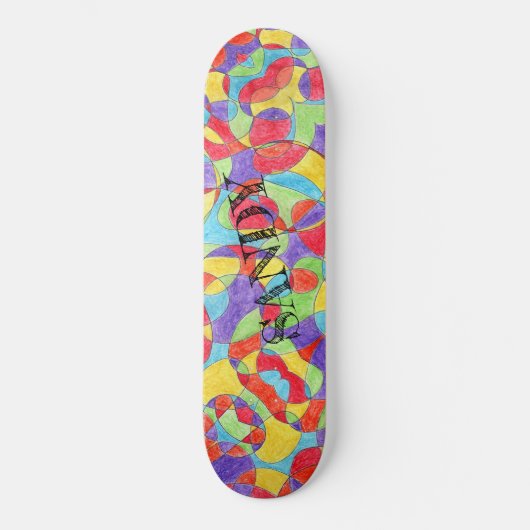 Rainboogkleuren Handtekening Crayon Doodle Pattern Persoonlijk Skateboard (Voorkant)
